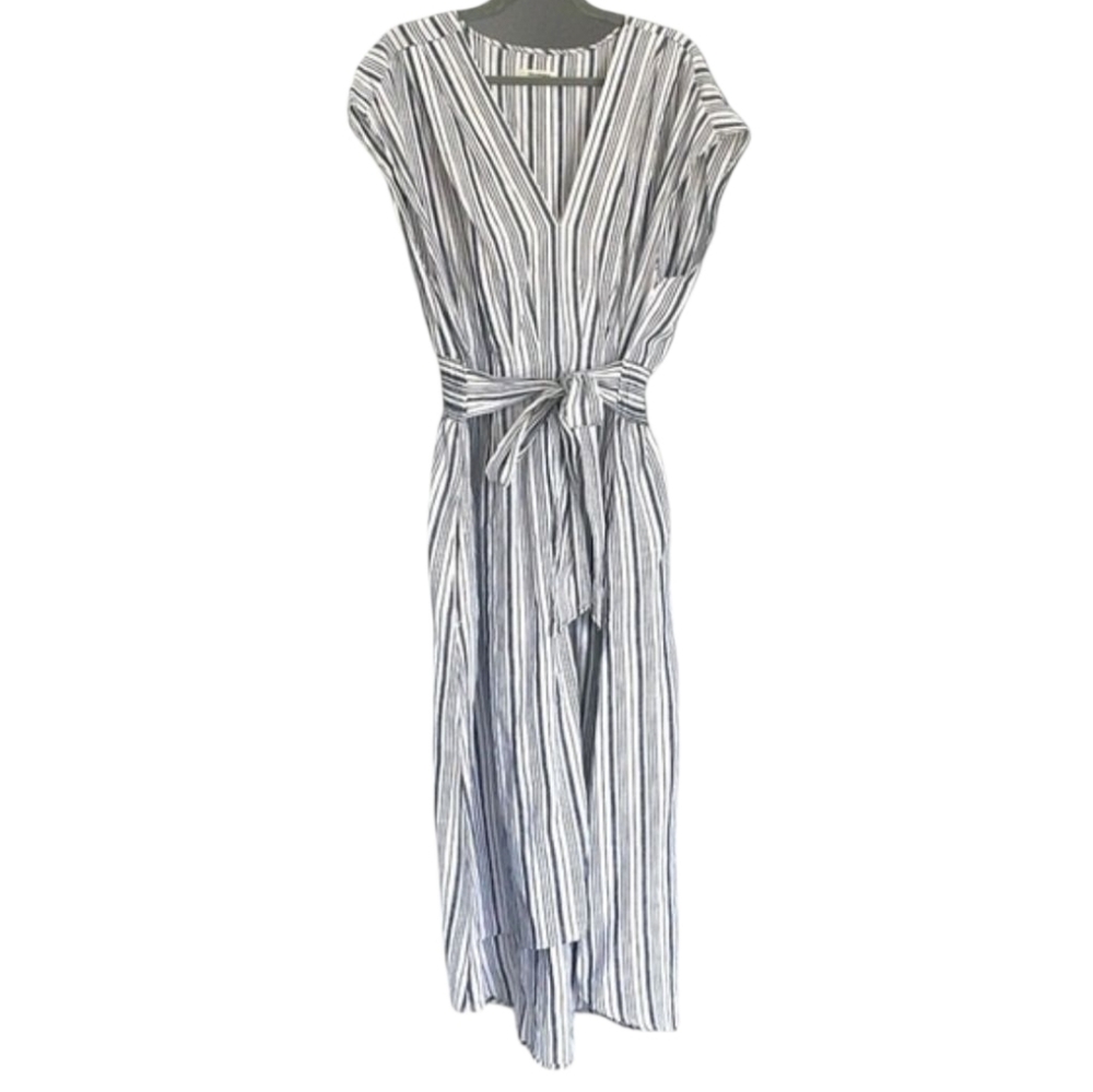 Max Edition Navy and Cream Striped Dress